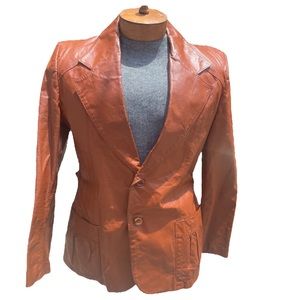 Brown leather blazer